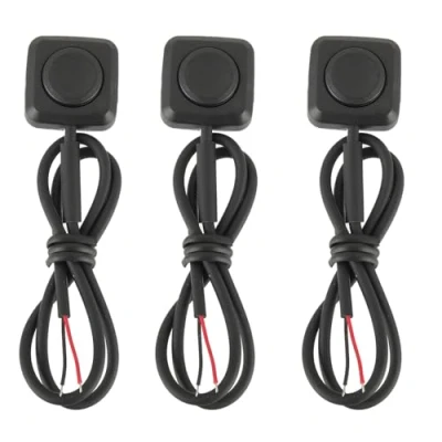 Abbildung von EPLZON 3 Stück Teiliger Momentschalter, Momentan Druckknopf Ein Aus Schalter 12 V/24 V, Mini Tastenschalter Oberflächenmontage für Autohupe, Industriesteuerung, Elektronikexperimente