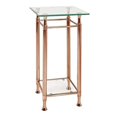 Abbildung von HAKU Möbel Beistelltisch Kupfer, Metall, Sicherheitsglas Maße: B 35 cm x H 72 T cm, Style: Contemporary