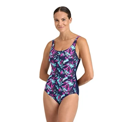 Abbildung von arena Damen Women&#039;s Bodylift Francy Wing Back One Piece Swimsuit, Black white Multi, 44 EU