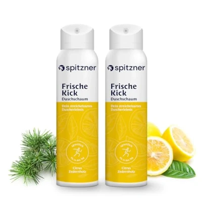 Abbildung von Spitzner Duschschaum Frischekick 150 ml (2er Pack) Wellness Dusche sanft reinigender Schaum dermatologisch getestet, vegan und hautverträglich ideal nach dem Sport
