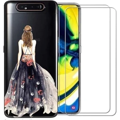 Abbildung von Jinyunlai Panzer Schutz Glas für Samsung Galaxy A80 Panzerglas, HD Displayschutzfolie, 9H Härte Schutzglas Schutzfolie, Frei von Kratzern, Ultra klar Panzerfolie 3 Stück