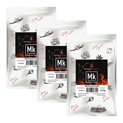 Abbildung von Methylcellulose, MC, Gelier und Verdickungsmittel, E 461. Molekulare Küche. 3 Beutel je 1500g. (4,5 KG)