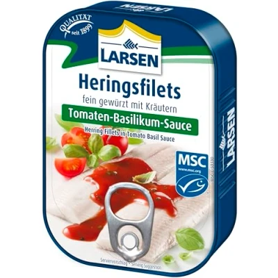 Abbildung von Larsen MSC Heringsfilets Tomaten Basilikum Sauce, 12 x 110g
