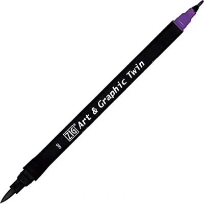 Abbildung von Kuretake ZIG Art and Graphic Twin Tip Bürste 660 Marker Deep Violet