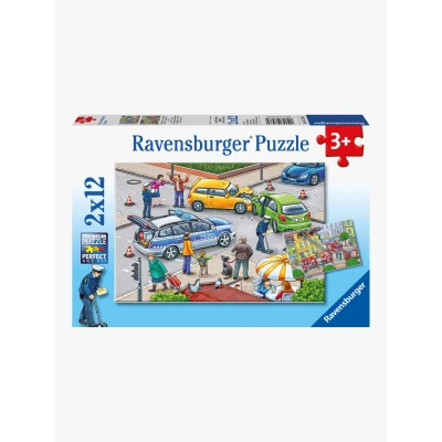 Abbildung von Ravensburger Puzzle Mit Blaulicht Unterwegs 2x12 Teile