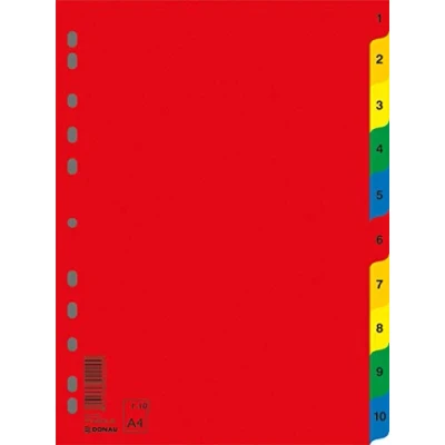 Abbildung von DONAU 7712095PL 99 1 10 Kunststoff Register Öko PP DIN A4 230x297mm teilig / Plastikregister Ringbuchregister Trennblätter/ 11 fach gelocht/ für die Ordner Organisation im Büro