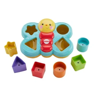 Abbildung von Fisher Price CDC22 Sortierspaß Schmetterling, verschiedene Formen sortieren, Babyspielzeug ab 6 Monaten
