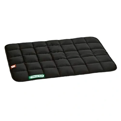 Abbildung von Doctor Bark Hundedecke weiche, hochwertige Hundematte für kleine Hunde/Welpen, robuste Indoor Outdoor Liegedecke, waschbar bis 95C (Gr. S, Schwarz)