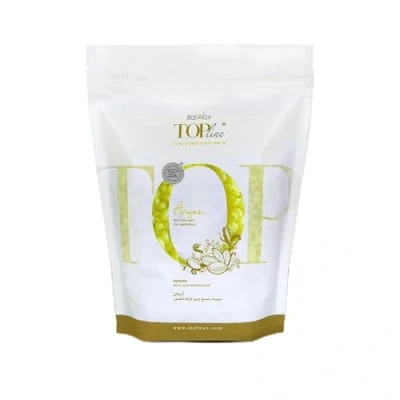 Abbildung von Italwax Top Line Argan 750g Waxing Perlen für Haarentfernung Duft Synthetische Formulierung ideal empfindliche Haut Empfohlen Bikinizone und Achseln