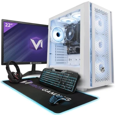 Abbildung von Vibox I 66 Gaming PC 22 Zoll Set Komplett Quad Core AMD Ryzen 3200G 4GHz Radeon Vega 8 16GB RAM 1TB SSD Linux OS WiFi