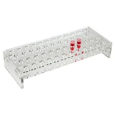 Abbildung von neoLabLine Acrylglas Gestell für 4 x 12 1.5ml Eppendorf Reaktionsgefäße, 262mm 100mm 50mm