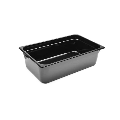 Abbildung von HENDI GN Behälter 1/1 schwarz 65 mm Füllmenge: 9 l Polycarbonat Kunststoff 40 bis +110 C, Gastronormbehälter