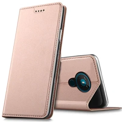 Abbildung von Verco Handyhülle für Nokia 3.4, Premium Handy Flip Cover 3.4 Hülle [integr. Magnet] Book Case PU Leder Tasche, Rosegold