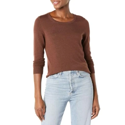Abbildung von Amazon Essentials Damen Leichter, Langärmeliger Pullover Mit Rundhalsausschnitt (Erhältlich in Übergröße), Dunkles Kastanienbraun, XL
