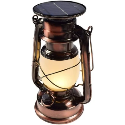 Abbildung von ChiliTec Gartenleuchte Solar Laterne Campingleuchte Dimmbar 23,5cm Metall Gehäuse