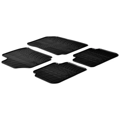 Abbildung von Gledring 0136 Fußmattensatz Gummi vorne und hinten 4 schwarz 750mm 550mm