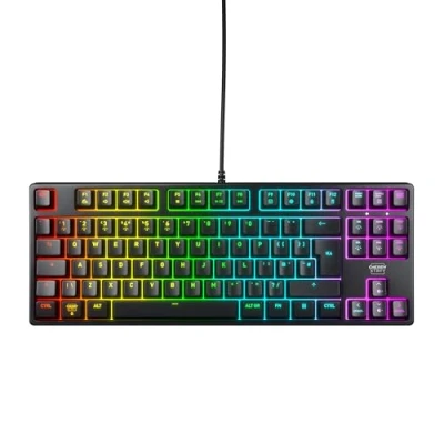 Abbildung von CHERRY XTRFY K4V2 TKL, Kabelgebundene Gaming Tastatur ohne Nummernblock, UK Layout (QWERTY), Anpassbare RGB Beleuchtung, Mechanische MX2A RED Switches, Schwarz