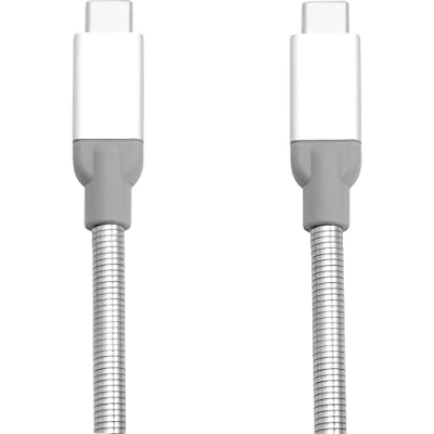 Abbildung von Verbatim USB C auf Ladekabel silber; robustes Android Ladekabel, flexibles Edelstahl; 30 cm Smartphone; Handy Kabel; Ladegerät; Handyladekabel