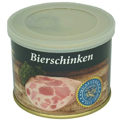 Abbildung von Bierschinken in der Dose, Metzgerei Widmayer