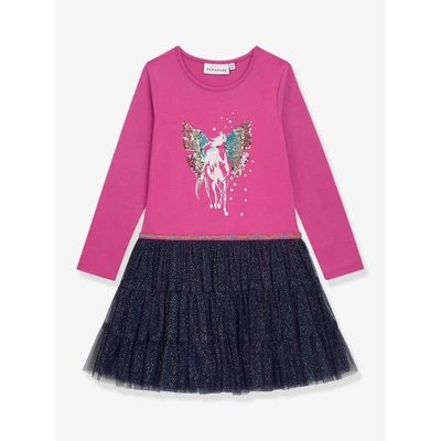 Abbildung von Danamade LINA Jerseykleid für Kinder, Größe: 128, Amaranth