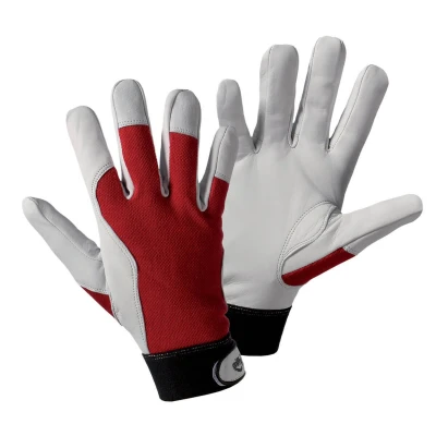 Abbildung von L+D 1706 8 Schutzhandschuh weiß, Rot Ziegennappaleder