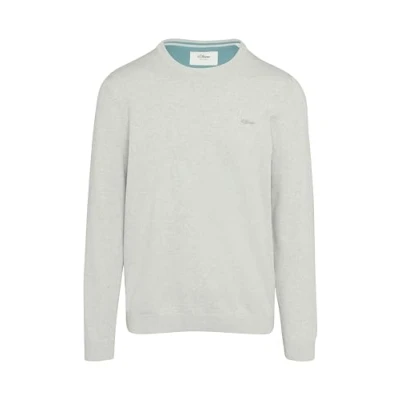 Abbildung von s.Oliver Logostickerei Strickpullover, Herren, Größe: Small, Hellgrau