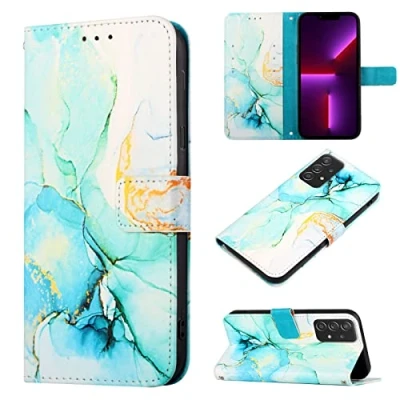 Abbildung von Hülle Kompatibel with Samsung Galaxy A23 4G/5G，Samsung 4G/5G PU Leder Wallet Ständer Case, Handyhülle Schutzhülle Protective Case für Grün