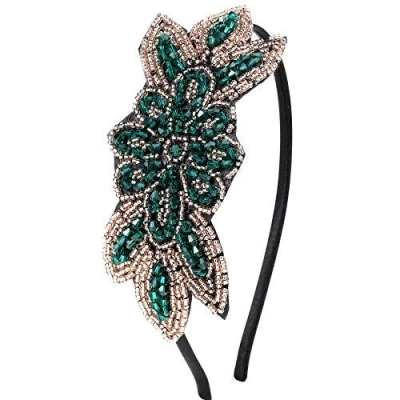 Abbildung von BABEYOND 1920er Stirnband Damen Haarreif Gatsby Kostüm Accessoires 20er Jahre Flapper Haarband Stil2 Grün