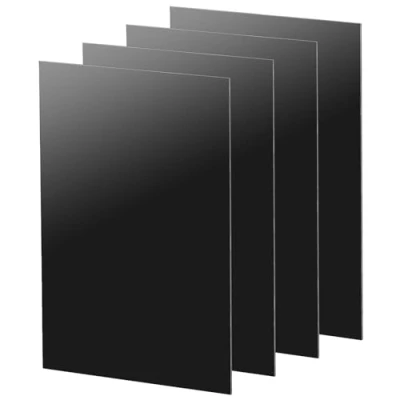 Abbildung von QWORK® 4 Stück 3 mm Schwarze Acrylplatte, Plexiglasplatte, 30 x 20 cm, Für Heimdekoration, Malerei, Fotorahmen