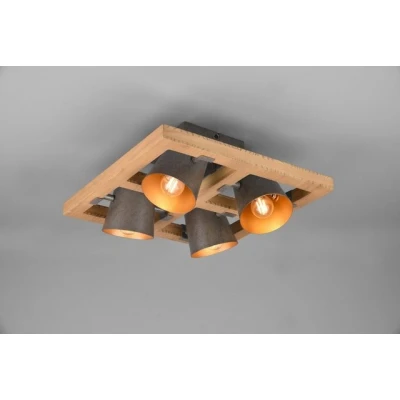Abbildung von Trio Leuchten Deckenleuchten Bell 601900467, Metall Nickel antik, exkl. 4x E14, Braun
