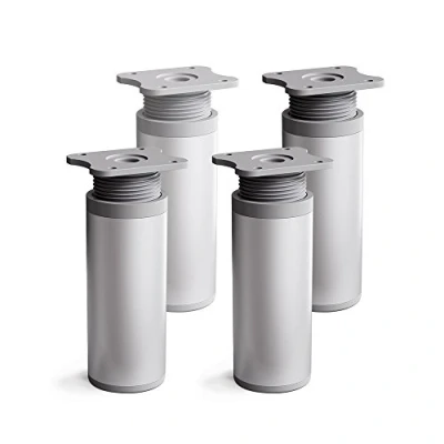 Abbildung von sossai® Möbelfuß Runde Schrankfüße, 4er &amp; 8er Set, höhenverstellbar, (4 St), Design: Aluminium