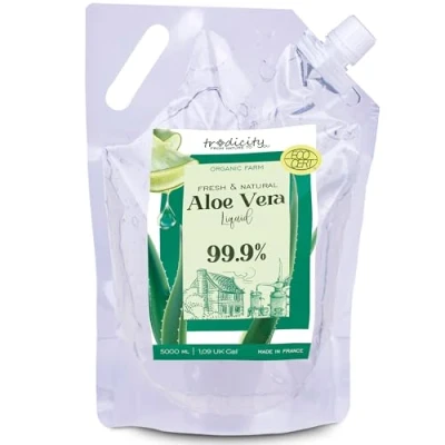 Abbildung von Aloe Vera Reinflüssigkeit 100% Natürliches BIO: Feuchtigkeitsspendend, Beruhigend und Reparierend, Reinigendes Tonikum, After Sun, Enthaarung Rasur, Anti Aging Serum. HAUSKOSMETIK 5000 ml