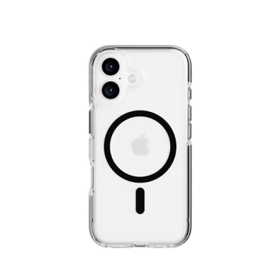 Abbildung von tech21 EvoCrystal für iPhone 16 kompatibel mit MagSafe Aufprallschutz Hülle 15x nach Militärstandard getestet in Schwarz
