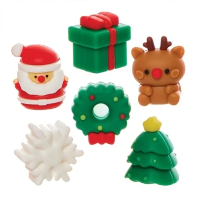 Abbildung von Baker Ross FN346 Weihnachtsradiergummis 12er Pack, Weihnachtliche Tütenfüller für Kinder