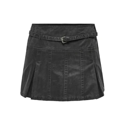 Abbildung von ONLY Onldeen Coated Skirt Alinienrock, Damen, Größe: Large, Black washed