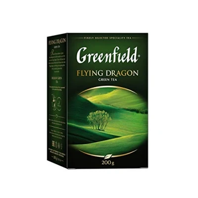 Abbildung von GREENFIELD FLYING DRAGON grüner Tee Grüne Teeblätter 100% reiner Pure Green Tea Lose 200g Koscher Glutenfrei