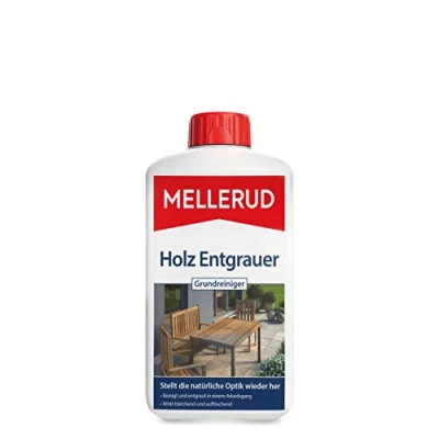 Abbildung von Mellerud Holz Entgrauer Grundreiniger 1 x l Kraftvoller Schutz vor Verwitterung und Schmutz auf Allen Holzoberflächen im Außenbereich