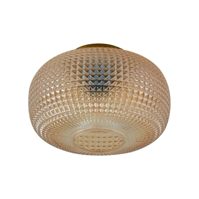 Abbildung von Lindby Deckenleuchte Hildur, Ø 25 cm, amber, Glas
