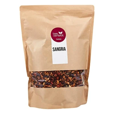 Abbildung von teeverliebt Loser Früchtetee Sangria 1000 g I lose aromatisierte Tee Mischung mit Orangen Rum Geschmack perfekt als Grundlage hochwertiger 1 kg