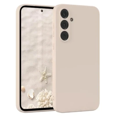 Abbildung von EAZY Case Silikonhülle für Samsung Galaxy A35 Hülle Silikon Beige weich stoßfeste Handyhülle Schutzhülle mit Kameraschutz Dünn Premium Schutz Cover TPU Phone Bumper in Taupe