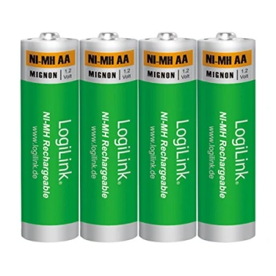 Abbildung von LogiLink LR6RB4 AA Mignon NiMH 1.2V Akkus (Blister mit 4 Stück) grün