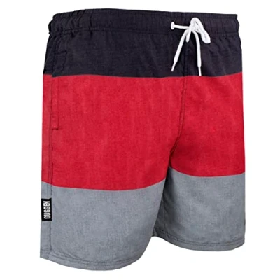 Abbildung von GUGGEN Mountain Badehose Herren Beachshorts Boardshorts Badeshorts Kordelzug Schnelltrocknende mit gestreiftes Muster