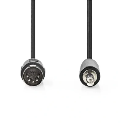 Abbildung von Nedis DIN Audio Kabel 5 Pin Stecker 3.5 mm Vernickelt 1.00 m Rund PVC Schwarz Label