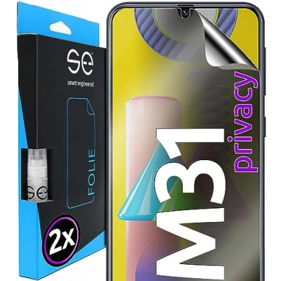 Abbildung von S.E für Samsung Galaxy M31 Schutzfolie privacy Blickschutz Folie 2x Folien im SET aus Deutschland, Anti peep Matte Spy Folie, staubfrei und blasenfrei, Sichtschutz