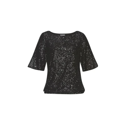 Abbildung von LASCANA Paillettenshirt, mit weiten Ärmeln, festliches Glitzershirt, Partyshirt