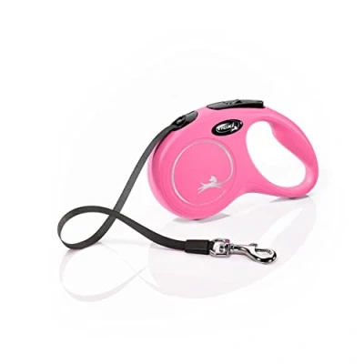 Abbildung von flexi® Classic S Gurt 5 m pink, Roll Leine für Hunde bis 15 kg
