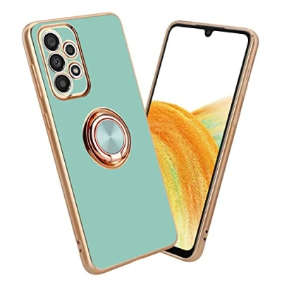 Abbildung von Cadorabo Hülle kompatibel mit Samsung Galaxy A52 (4G 5G) A52s Schutzhülle TPU Silikon Case Ring Design Kameraschutz Slim Kratzfest Gummi für in Türkis