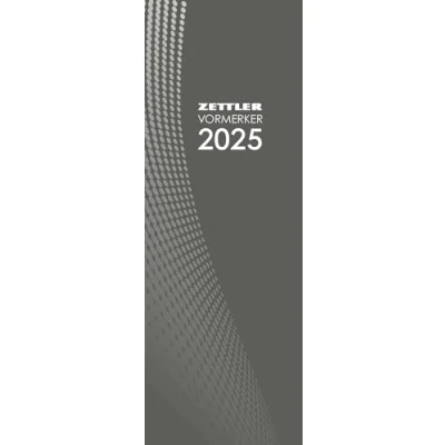 Abbildung von Zettler Vormerkbuch 2025 rot, 10,5x29,7cm, Taschenkalender mit 64 Seiten, Drahtkammbindung, 1 Woche auf 2 Tages , und Wochenzählung, Zweimonatsübersicht deutsches Kalendarium
