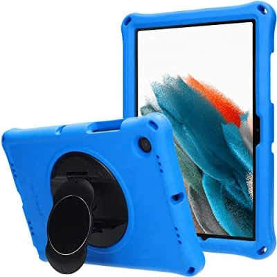 Abbildung von TECHGEAR Bumper Hülle Kompatibel mit Samsung Galaxy Tab A8 10.5 2021 (SM X200 /SM X205) [Kinderfreundlich] Tough Schutzhülle Silikon Soft Shell Anti Rutsch Stoßfest (+Folie) Blau