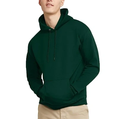 Abbildung von Hanes EcoSmart Herren Kapuzenpullover, mittelschweres Fleece, Pullover mit Kapuze für Herren, Grün Deep Forest, Small